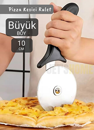Pizza Kesici Paslanmaz Börek Kesici Çelik Pizza Bıçağı Tatlı Kesici Büyük Boy Çap 10 cm