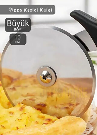 Pizza Kesici Paslanmaz Börek Kesici Çelik Pizza Bıçağı Tatlı Kesici Büyük Boy Çap 10 cm