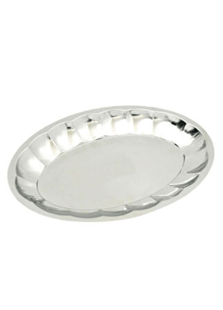Dilimli Kayık Tabak 24 cm No: 2 Paslanmaz Çelik Tabak