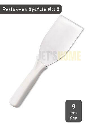 Börek Kesici Paslanmaz Çelik Pasta Spatulası Pizza Kesici Paslanmaz Saplı No:2 Çap 9 cm