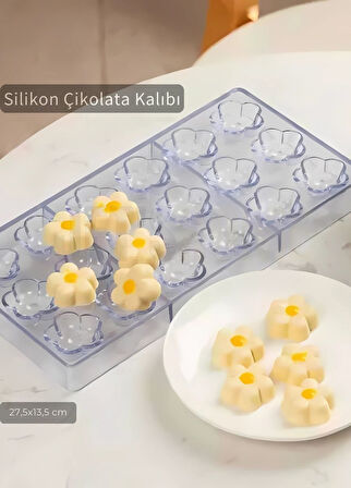 Çiçek Çikolata Kalıbı Polikarbon 27.5X13.5 cm