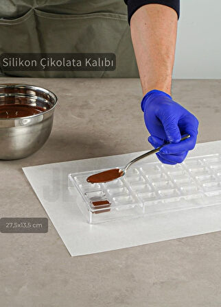 Dikdörtgen Çikolata Kalıbı Polikarbon 27.5X13.5 cm