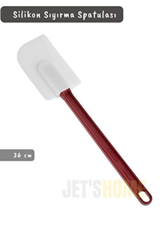 Silikon Spatula Karıştırma Spatulası Sıyırma Spatulası Isıya Dayanıklı Asma Delikli Orta Boy 36 cm