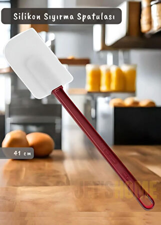 Silikon Spatula Karıştırma Spatulası Sıyırma Spatulası Isıya Dayanıklı Asma Delikli Büyük Boy 41 cm