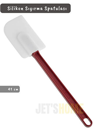 Silikon Spatula Karıştırma Spatulası Sıyırma Spatulası Isıya Dayanıklı Asma Delikli Büyük Boy 41 cm