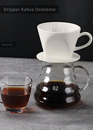 V60 02 Seramik Dripper Kahve Demleme Ekipmanı Aparatı Kırmızı