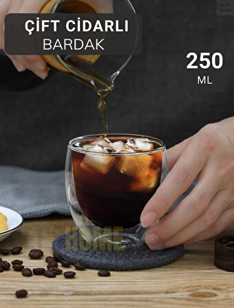 250 ml Çift Cidarlı Bardak El Yakmaz Bardak Kahve Bardağı Magnolya Bardağı