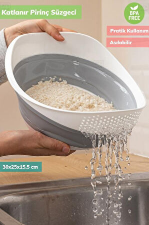 Pirinç Süzgeci Katlanır Makarna Süzgeci Silikon Mercimek Süzgeci Bpa Free