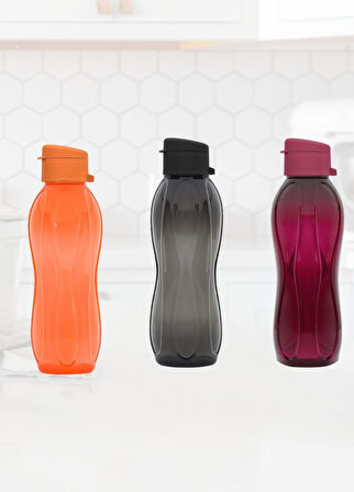 3’lü Set Matara Okul Suluğu Kapaklı Su Şişesi Plastik 750 ml
