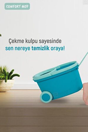 Comfort Mop Seti Tekerlekli Paspas Temizlik Seti Temizlik Kovası Döner Başlıklı