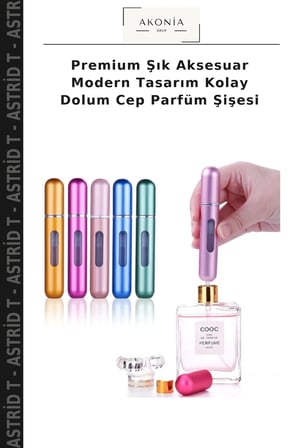 Premium Şık Aksesuar Modern Tasarım Kolay Dolum Cep Parfüm Şişesi