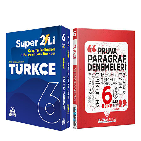 Örnek Akademi 6.Sınıf Türkçe Süper İkili ve Pruva Akademi Paragraf Deneme Seti 3 Kitap