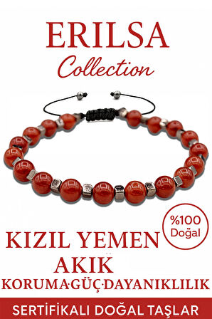 Sertifikalı Terahertz ve Kızıl Yemen Akik Bileklik – Koruma ve Topraklamayı Güçlendirin
