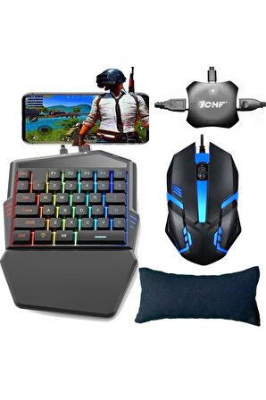 4in1 Oyun Konsolu Pubg Klavye Mouse Seti Ve Bağlayıcısı Bilek Desteği Standlı