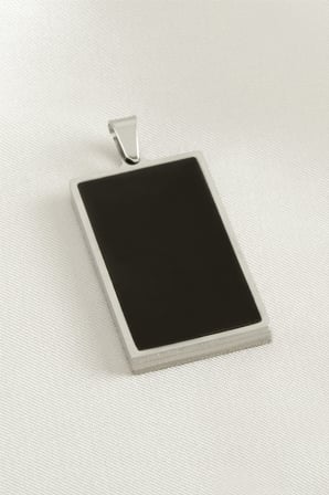Dikdörtgen Çelik Kolye Ucu 1,5*3 cm