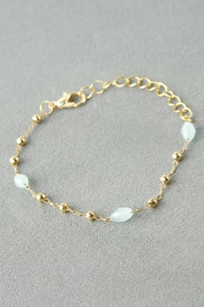Oval Kristal Taşlı Bileklik