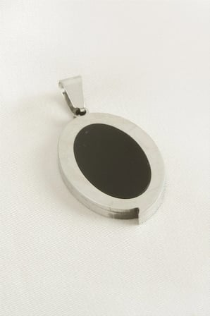 Oval  Çelik Kolye Ucu 3 cm