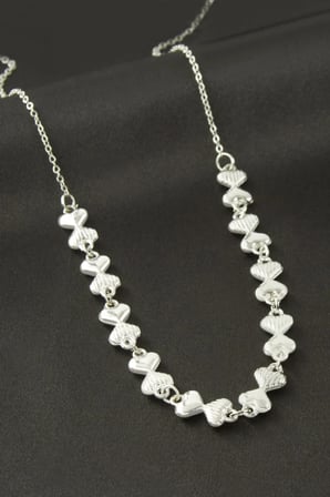 Kalp Çizgili Şans Zincir Kolye