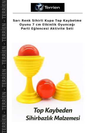 Sarı Renk Sihirli Kupa Top Kaybetme Oyunu 7 cm Etkinlik Oyuncağı Parti Eğlencesi Aktivite Seti