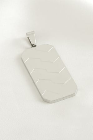 Dikdörtgen Çelik Kolye Ucu 2*4 cm