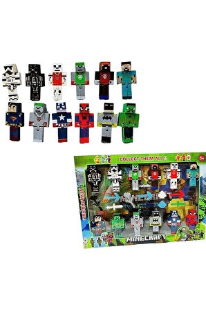 12 Li Süper Kahraman Oyuncak Figürleri 23 Parça Lego Yapı Oyuncak Figür Toys