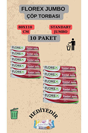 Florex Standart Jumbo Boy (80X110CM) Çöp Poşeti X 15 Rulo 150 Adet