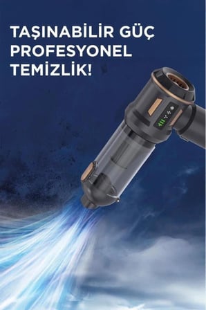 Özel Seri Ev Tipi Temizlik Seti Vakum Cihazı Araç İçi Süpürge LT100 Siyah 4IN1