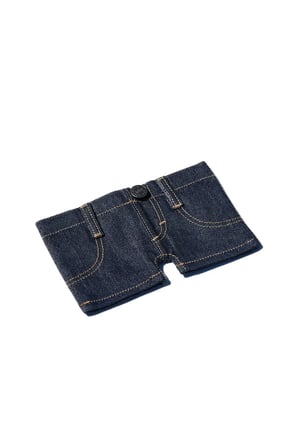 Mini Denim Şort Cüzdan | Gerçek Denim Kumaştan El Yapımı Tasarım Cüzdan | 6 Kartlık ve Nakit Bölmeli Unisex Mini Cüzdan