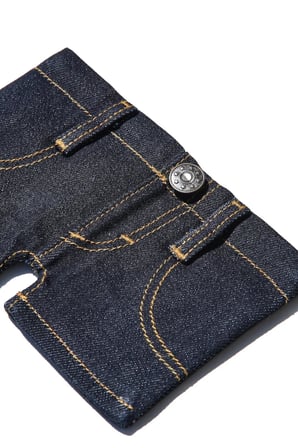 Mini Denim Şort Cüzdan | Gerçek Denim Kumaştan El Yapımı Tasarım Cüzdan | 6 Kartlık ve Nakit Bölmeli Unisex Mini Cüzdan
