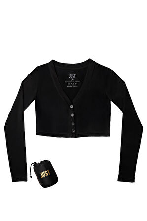 KILIFLI LİKRALI CROP BLUZ