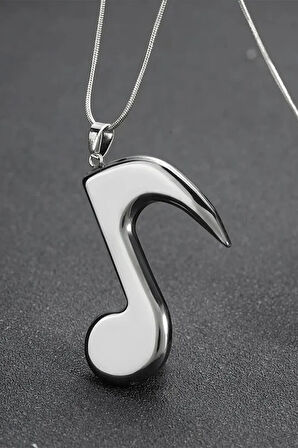 Sertifikalı Müzik - Nota Model Doğal Taş Hematit Taşı Kolye