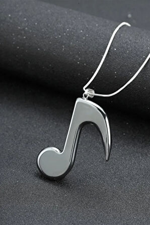 Sertifikalı Müzik - Nota Model Doğal Taş Hematit Taşı Kolye