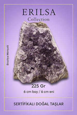 Sertifikalı Ametist Taşı Kütlesi 225 Gr – Ham Doğal Kristal Dekoratif Taş Parçası