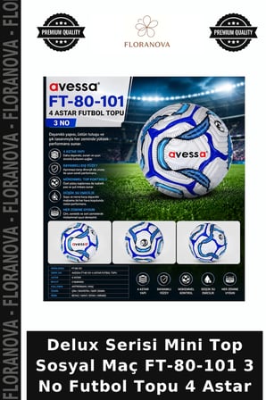 Delux Serisi Mini Top Sosyal Maç FT-80-101 3 No Futbol Topu 4 Astar