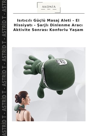 Isıtıcılı Güçlü Masaj Aleti - El Hissiyatı - Şarjlı Dinlenme Aracı Aktivite Sonrası Konforlu Yaşam