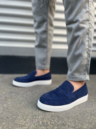 JY180 Estilo X Bağcıksız Süet Erkek Günlük Spor Klasik Ayakkabı SBT - Lacivert