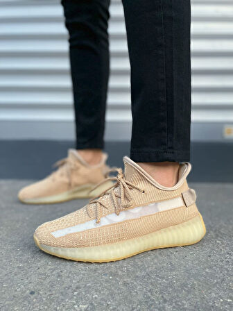 JY305 Pulse Bağcıklı Triko Kumaş Erkek Günlük Spor Ayakkabı TBT - Bej