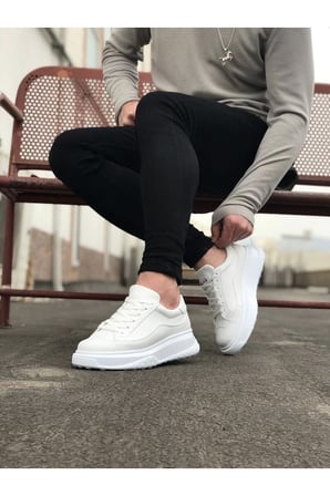 JY507 Alone Bağcıklı Cilt Erkek Günlük Sneaker Ayakkabı CBT Beyaz