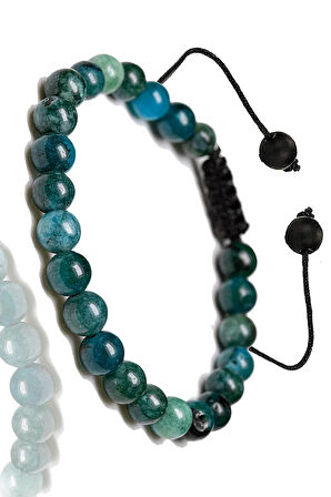 Sertifikalı Aaa+ Apatit Taşı Bileklik - Makrome