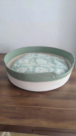 Kedi Sepeti Büyük Boy Kedi Yatağı Kedi Evi Yıkanabilir Kaliteli Kordon Ip 40 cm