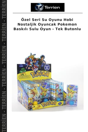 Özel Seri Su Oyunu Hobi Nostaljik Oyuncak Pokemon Baskılı Sulu Oyun - Tek Butonlu