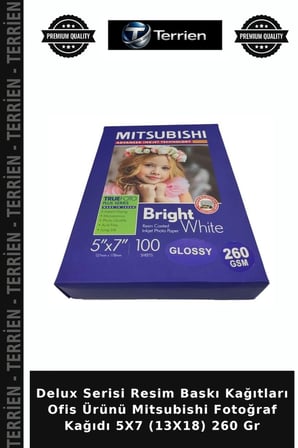 Delux Serisi Resim Baskı Kağıtları Ofis Ürünü Mitsubishi Fotoğraf Kağıdı 5X7 (13X18) 260 Gr
