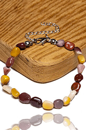 Sertifikalı Amorf Kesim Monkey Jasper Taşı Bileklik