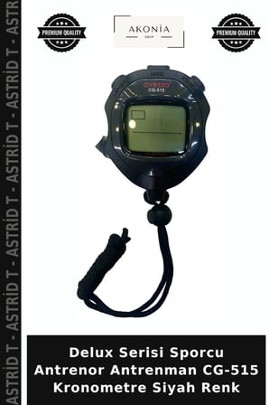 Delux Serisi Sporcu Antrenor Antrenman CG-515 Kronometre Siyah Renk