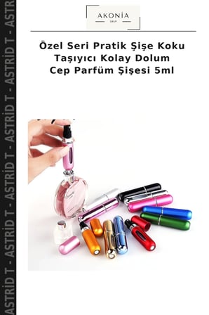 Özel Seri Pratik Şişe Koku Taşıyıcı Kolay Dolum Cep Parfüm Şişesi 5ml
