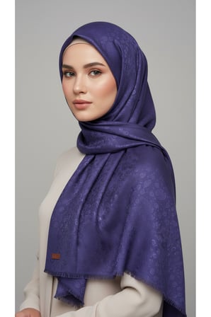 jakarlı çiçek desenli eşarp – hafif, kaymaz, modern tesettür eşarp 100 x 100 cm