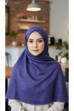 jakarlı çiçek desenli eşarp – hafif, kaymaz, modern tesettür eşarp 100 x 100 cm