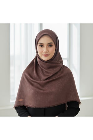 jakarlı çiçek desenli eşarp – hafif, kaymaz, modern tesettür eşarp 100 x 100 cm