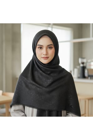 jakarlı çiçek desenli eşarp – hafif, kaymaz, modern tesettür eşarp 100 x 100 cm