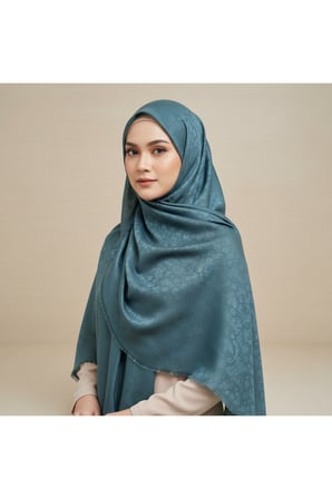 jakarlı çiçek desenli eşarp – hafif, kaymaz, modern tesettür eşarp 100 x 100 cm
